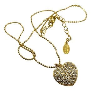 Aldo - Loving Touch Crystal Puff Reversible Heart Necklace